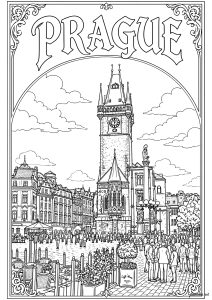 Praga   Praça da Cidade Velha e Torre do Relógio Medieval