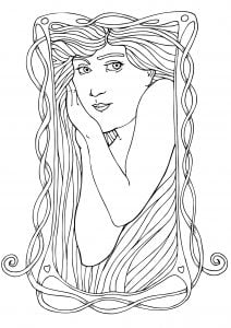 Mulher Art Nouveau - Simples