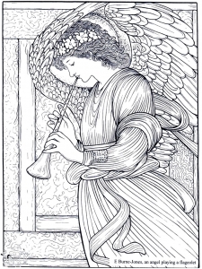 Edward Burne Jones   Um anjo a tocar um flageolet