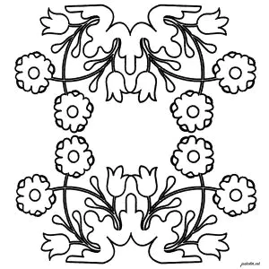 Azulejo simples com algumas flores