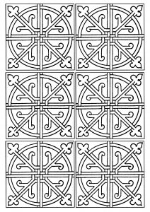 Uma série de 6 azulejos