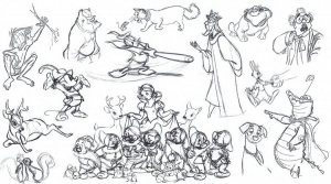 Esboços De Várias Personagens Da Disney  1 