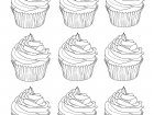 Desenhos simples para crianças para colorir de Bolos de copo