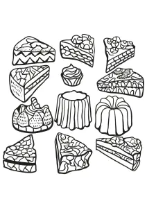 Desenhos para colorir de bolos de copo para imprimir