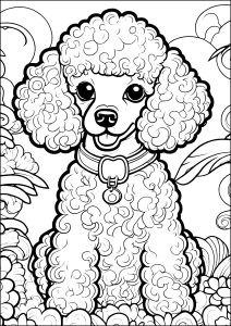 Poodle jovem com caracóis bonitos