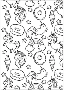 Desenhos Simples Para Crianças Para Colorir De Doodle Art / Doodling