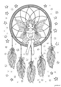 Fada do sonho e apanhador de sonhos estrelado