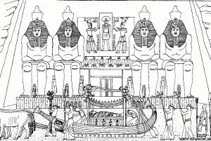 Desenhos para colorir gratuitos de Egito e hieróglifos para imprimir e colorir