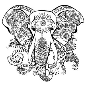Desenho elegante de um elefante
