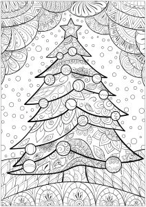 Árvore De Natal Com Bolas De Decoração