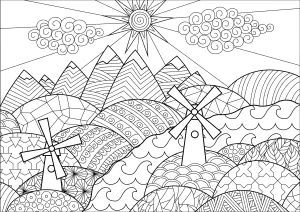Paisagem Com Moinhos