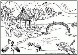 Desenhos para colorir de Paisagens para crianças