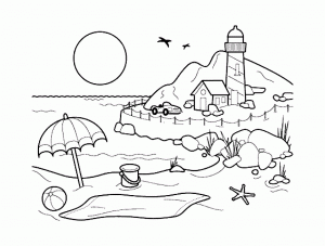 Paisagem Simplista Para Colorir