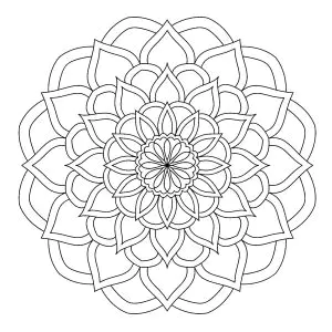 Mandala abstrata simples com linhas finas