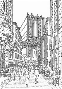 Vista Mítica Da Ponte De Manhattan Em Nova Iorque