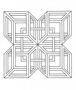 Desenhos para colorir gratuitos de Op Art para baixar