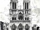 Desenho de Notre Dame de Paris