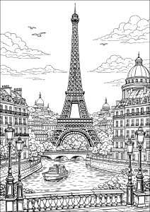 Esplendor urbano sob o céu parisiense