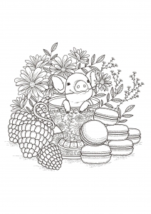 Porquinho Bebé E Macarons