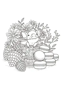 Porco bebé e macarons