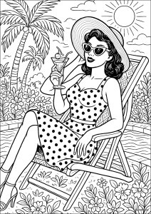 Elegância Retrô à Beira da Piscina