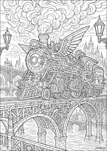 Locomotiva Alada na Ponte Majestosa
