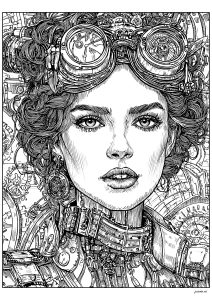 Retrato steampunk do engenheiro do tempo