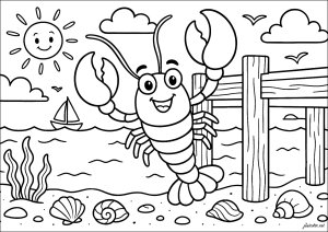 Disegni da colorare gratuiti per bambini di aragosta