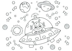Alieno In Un Disco Volante Tra I Pianeti