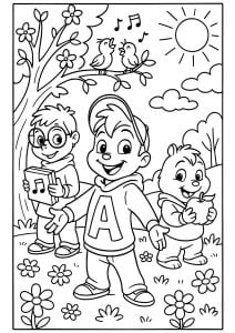 Disegni da colorare per bambini gratuiti di alvin superstar