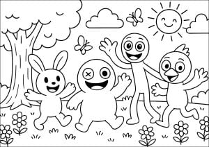 Disegni da colorare di amici arcobaleno da scaricare