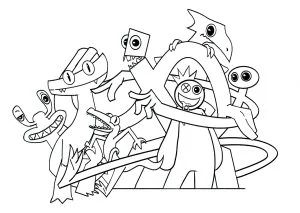 Dessin ispirato ai personaggi rainbow friends.