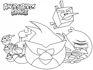 Immagine di angry birds da stampare e colorare.