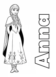 Stampa il disegno di anna (frozen) da colorare.