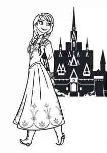 Immagine di anna (frozen) da scaricare e colorare.