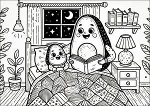 Avocado Che Legge Una Storia Prima Che Il Suo Bambino Si Addormenti