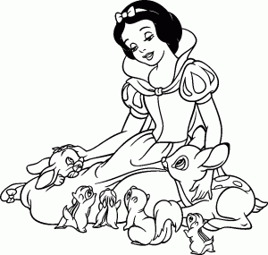 Pagina Da Colorare Per Bambini Con Biancaneve Da Stampare