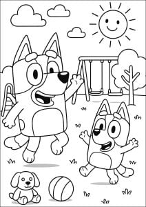 Disegni da colorare per bambini gratuiti di bluey
