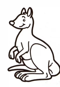 Disegno di canguro da colorare per bambini.