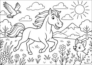 Disegni da colorare di cavalli gratuiti per bambini