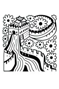 Disegno Della Grande Muraglia Cinese, In Uno Stile Molto Particolare