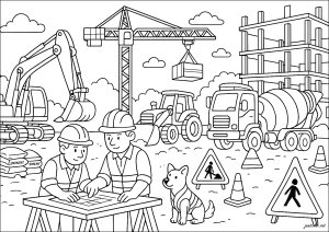 Disegni semplici da colorare per bambini di Construction et travaux de chantiers