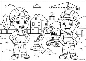 Disegni da colorare per bambini di construction et travaux de chantiers