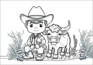 Il piccolo cowboy e la sua bella mucca