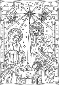 Pietro, maria e il piccolo gesù: la natività
