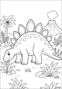 Disegni da colorare gratuiti di dinosauri per bambini