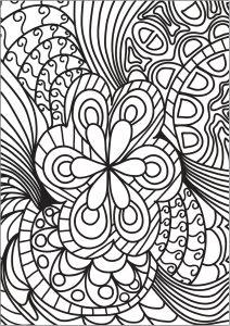Doodle con un fiore centrale.