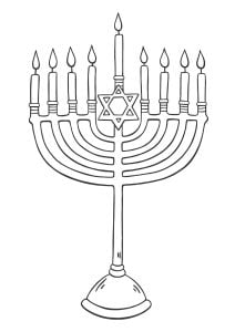 Menorah con stella di david
