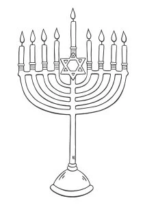 Menorah con stella di david
