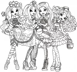 Stampa gratuitamente il disegno da colorare di Ever After High.